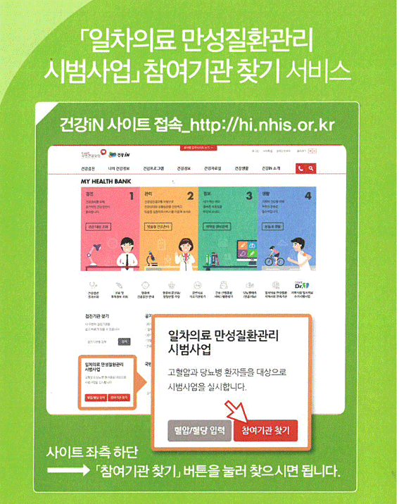 일차의료 만성질환관리 시범사업 참여기관 찾기 서비스