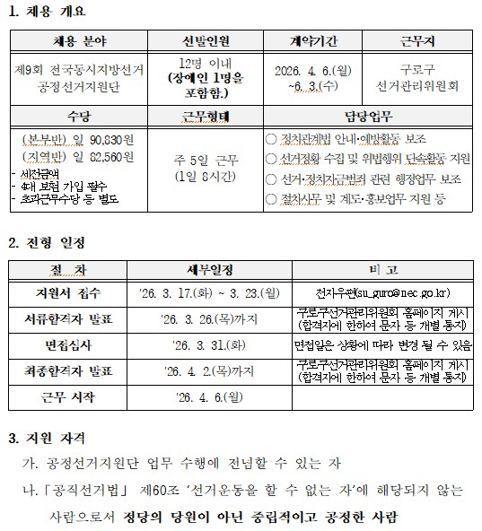 공정선거지원단 모집