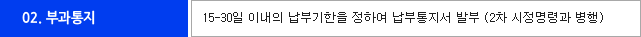 02.부과통지-15~30일 이내의 납부기한을 정하여 납부 통지서 발부 (2차 시정명령과 병행)