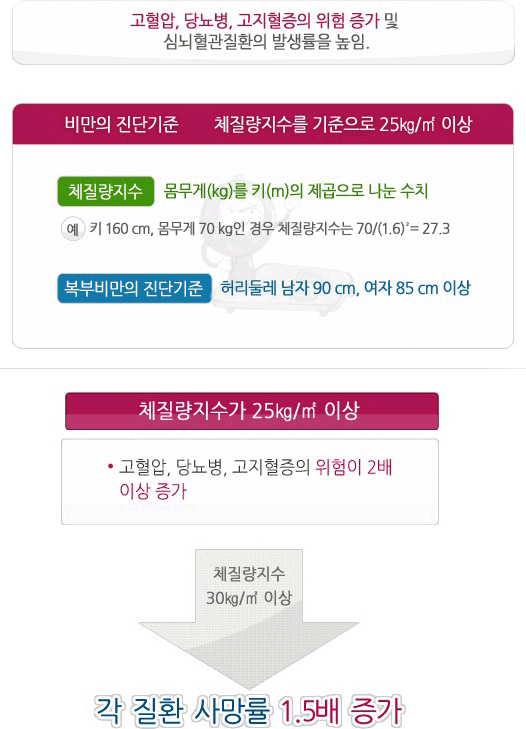 비만에 대한 이미지 - 자세한 내용은 하단 참조