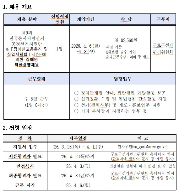공정선거지원단 모집(장애인)
