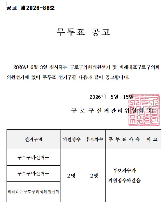 무투표공고문